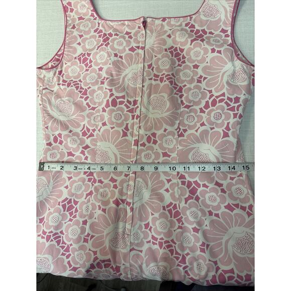 Lilly Pulitzer Pink Floral Eyelet Ribbon Trim Shift Dress Cotton Sz 4 - Picture 8 of 14
